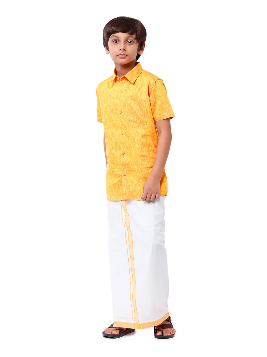 Boys Matching Dhoti & Shirt Combo Yellow C33