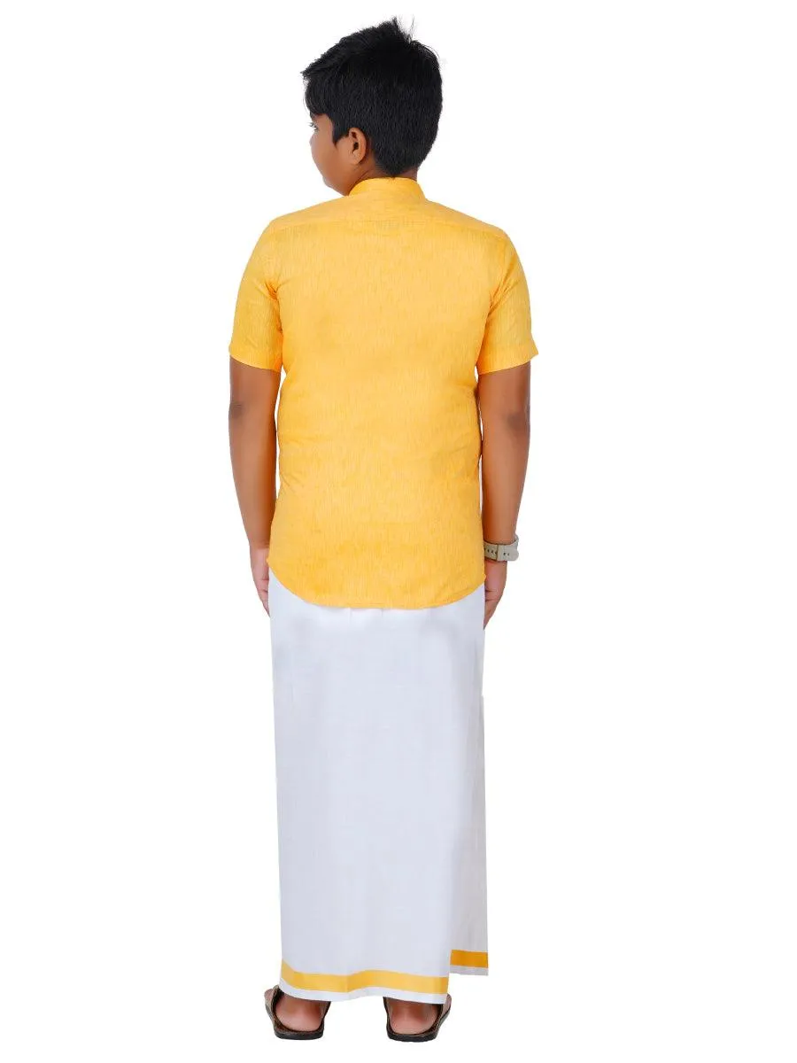 Boys Matching Dhoti & Shirt Combo Yellow C3