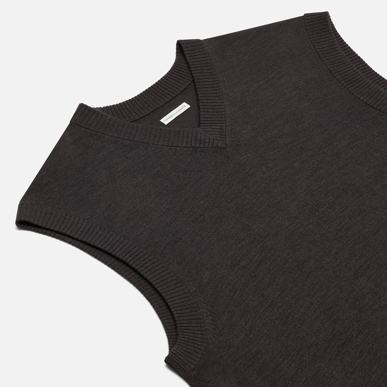 Brown Fine Merino V-Neck Vest