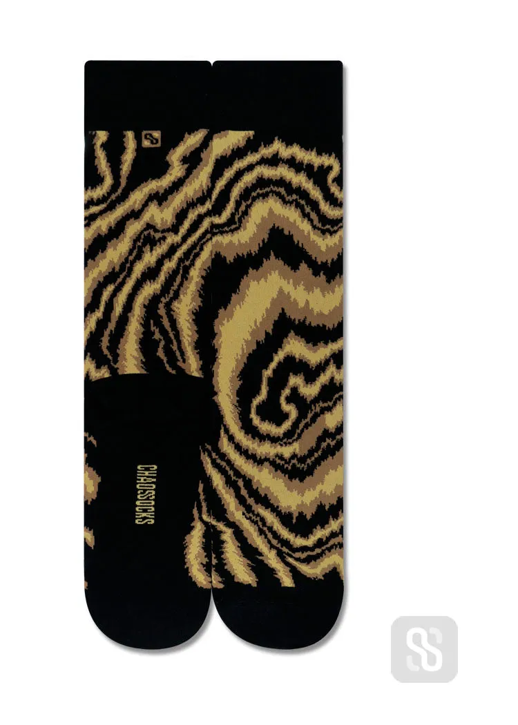 Chaossocks - Marble-men's black mustard