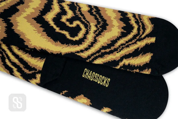 Chaossocks - Marble-men's black mustard