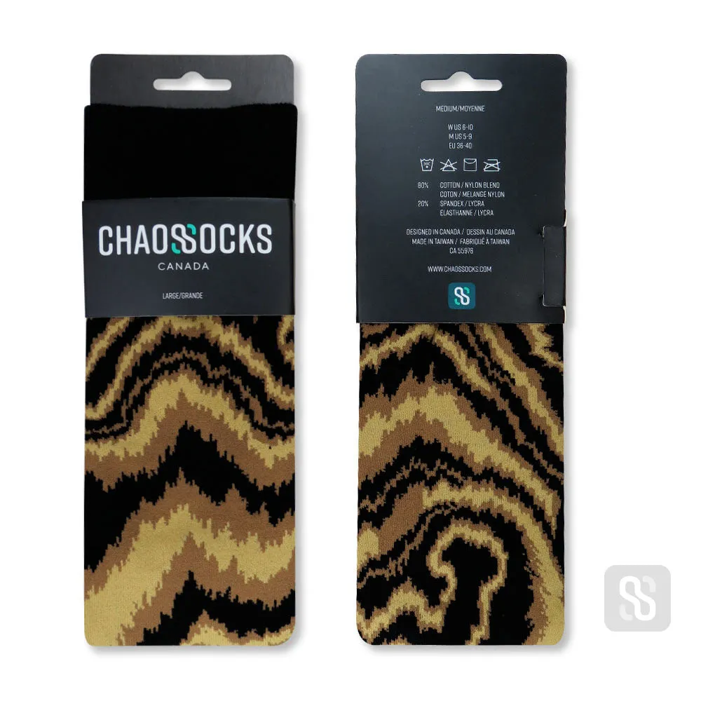 Chaossocks - Marble-men's black mustard