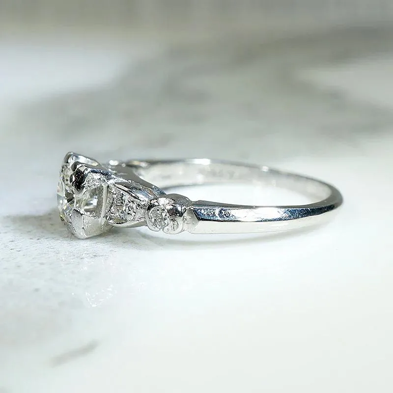 Classic 1940s Diamond & Platinum Engagement Ring