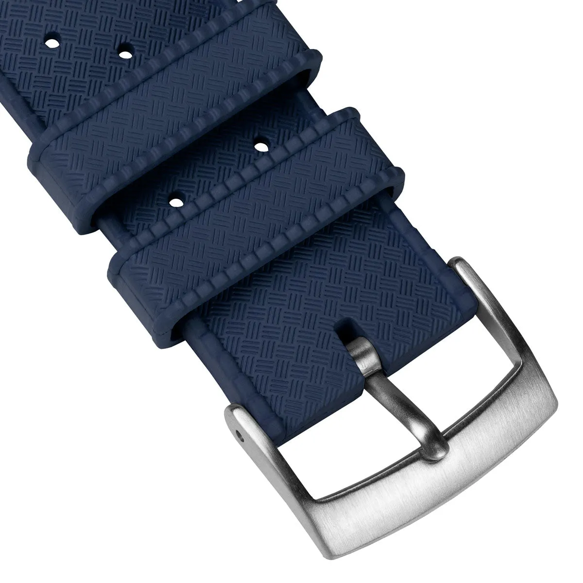 Classic Tropical Style FKM Rubber Watch Strap - Deep Sea Blue