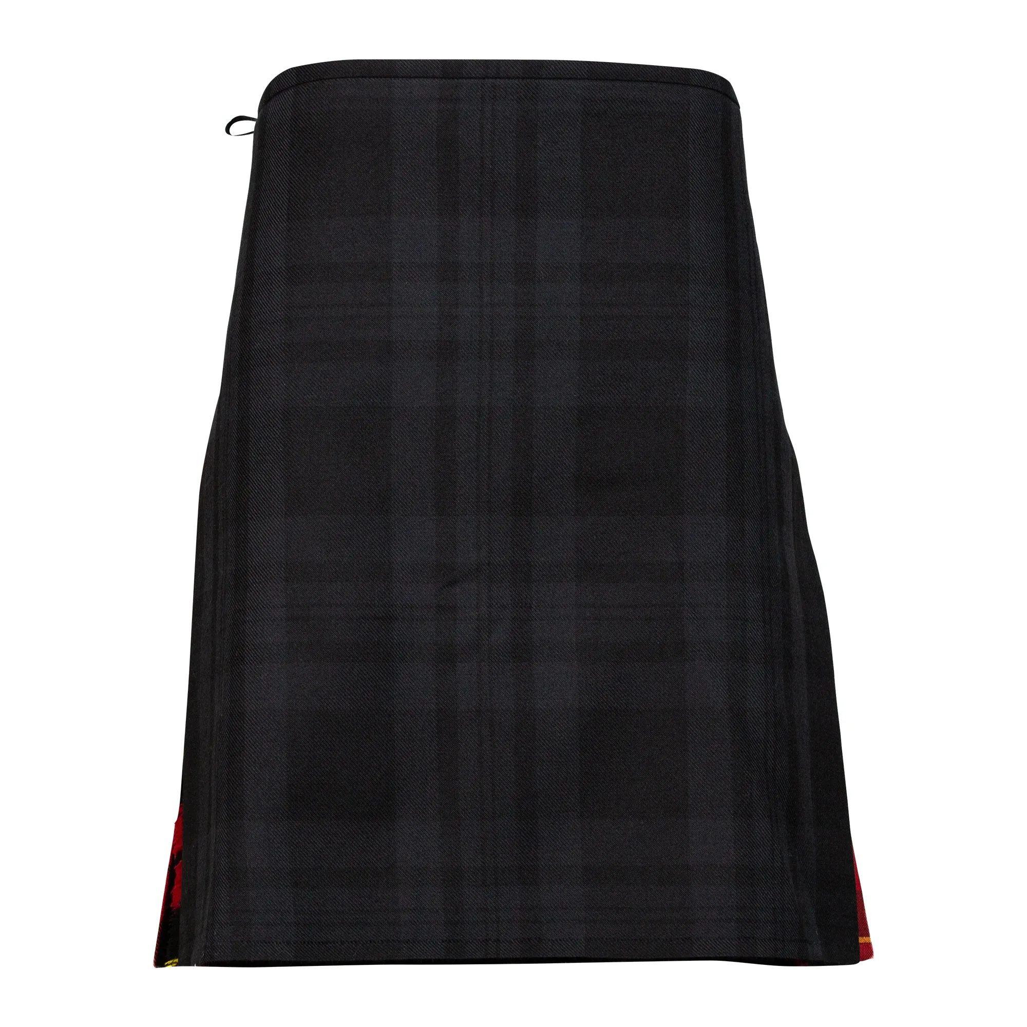 Clearance MTM Wool Kilt - 8 Yard - Black Isle/Wallace Modern Contrast - Waist 44 Length 24