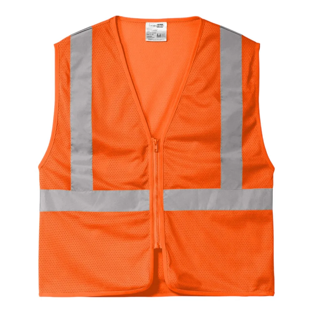 CornerStone ANSI 107 Class 2 Economy Mesh Zippered Vest CSV101