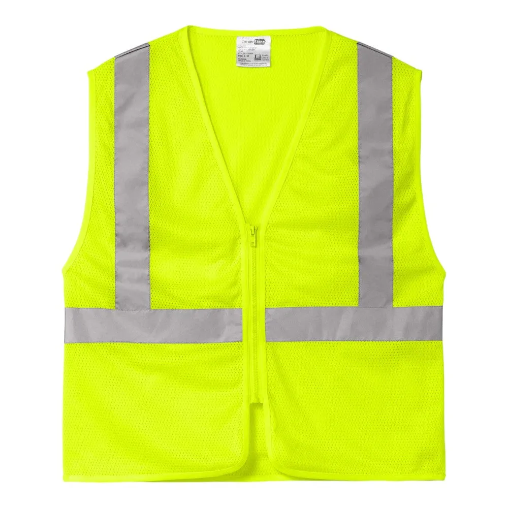 CornerStone ANSI 107 Class 2 Economy Mesh Zippered Vest CSV101