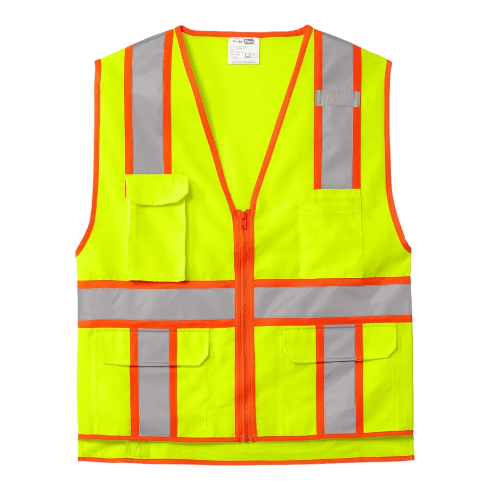 CornerStone ANSI 107 Class 2 Surveyor Zippered Two-Tone Vest CSV105