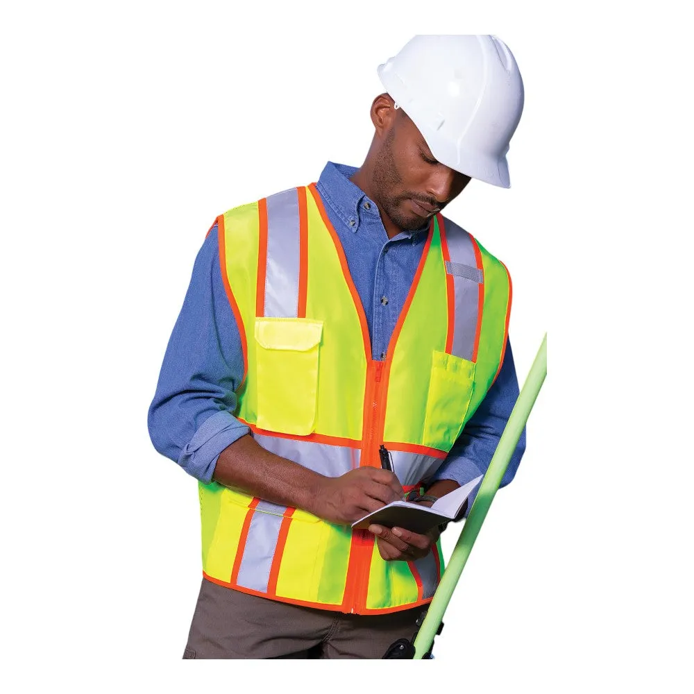 CornerStone ANSI 107 Class 2 Surveyor Zippered Two-Tone Vest CSV105