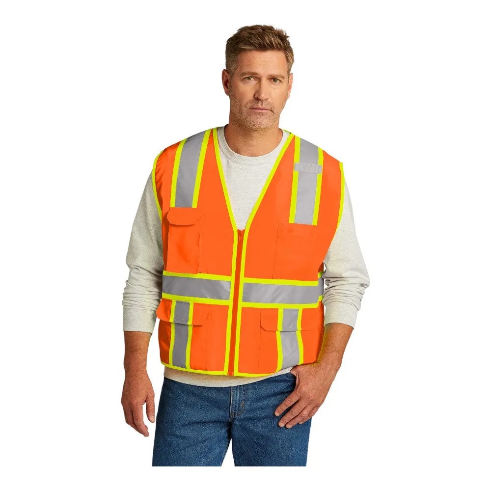 CornerStone ANSI 107 Class 2 Surveyor Zippered Two-Tone Vest CSV105