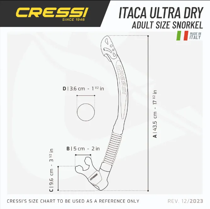 Cressi Itaca Ultra Dry Snorkel