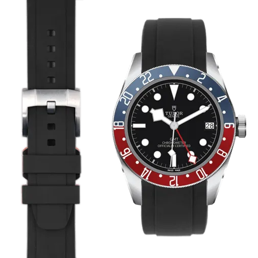 Curved End Rubber Strap for Tudor Black Bay GMT