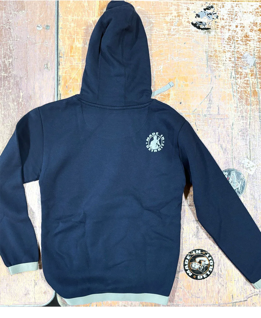 Detroit Navy Contrast Hoodie