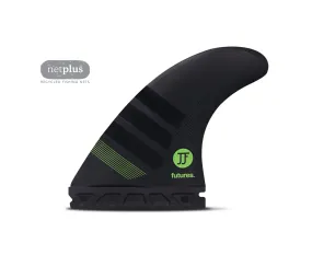 FUTURES FINS JJF MEDIUM ALPHA THRUSTER - CARBON/GREEN