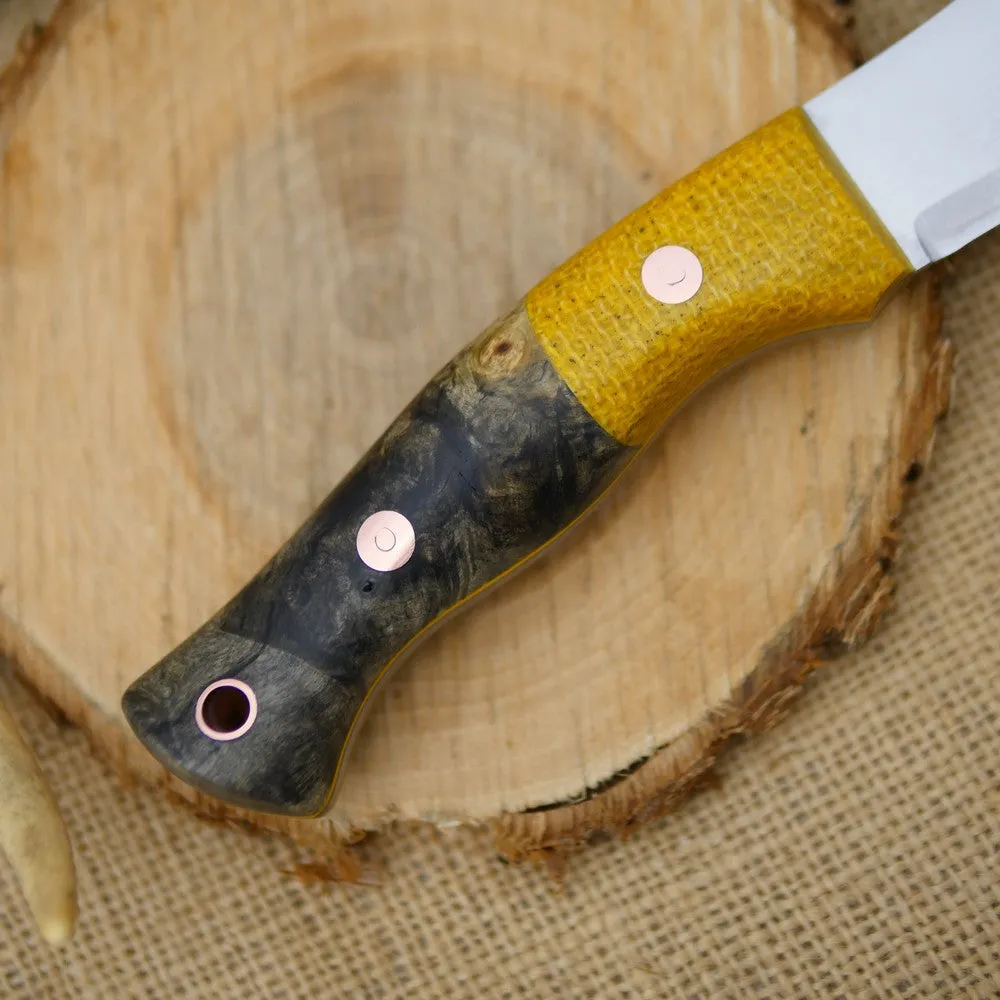 Guide: Ohio Buckeye Burl & Yellow Burlap Micarta