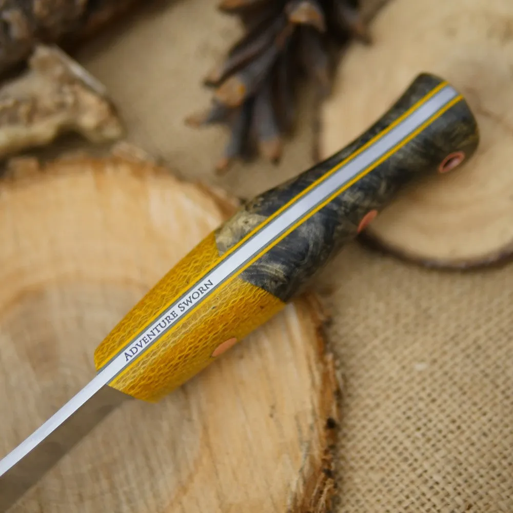 Guide: Ohio Buckeye Burl & Yellow Burlap Micarta