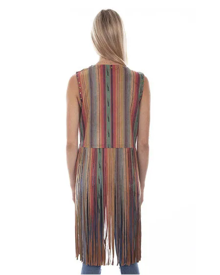 Hc764 - Microfiber Serape Fringe Vest