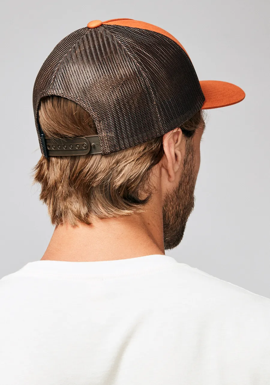 Iconed Trucker Hat - Orange / Brown