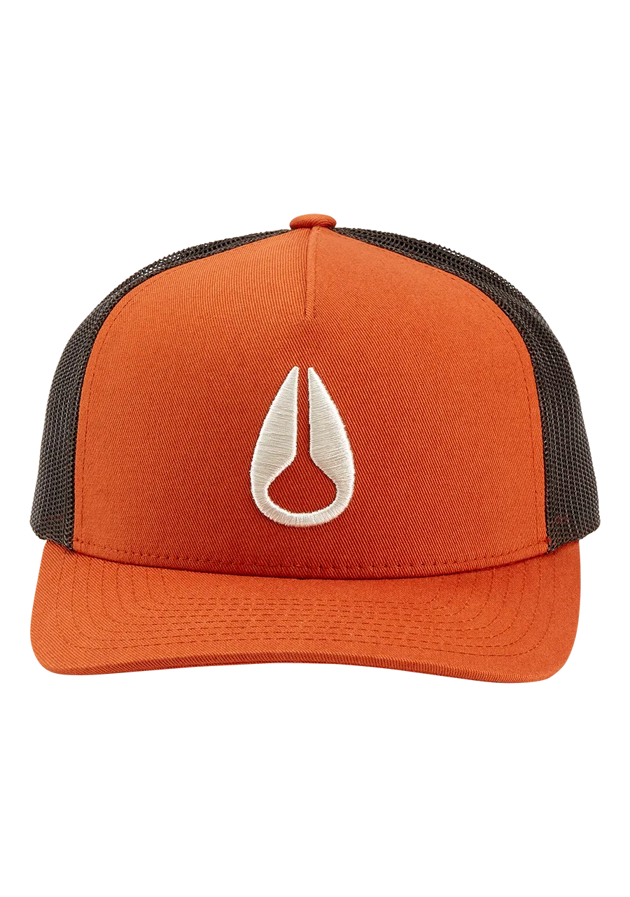 Iconed Trucker Hat - Orange / Brown