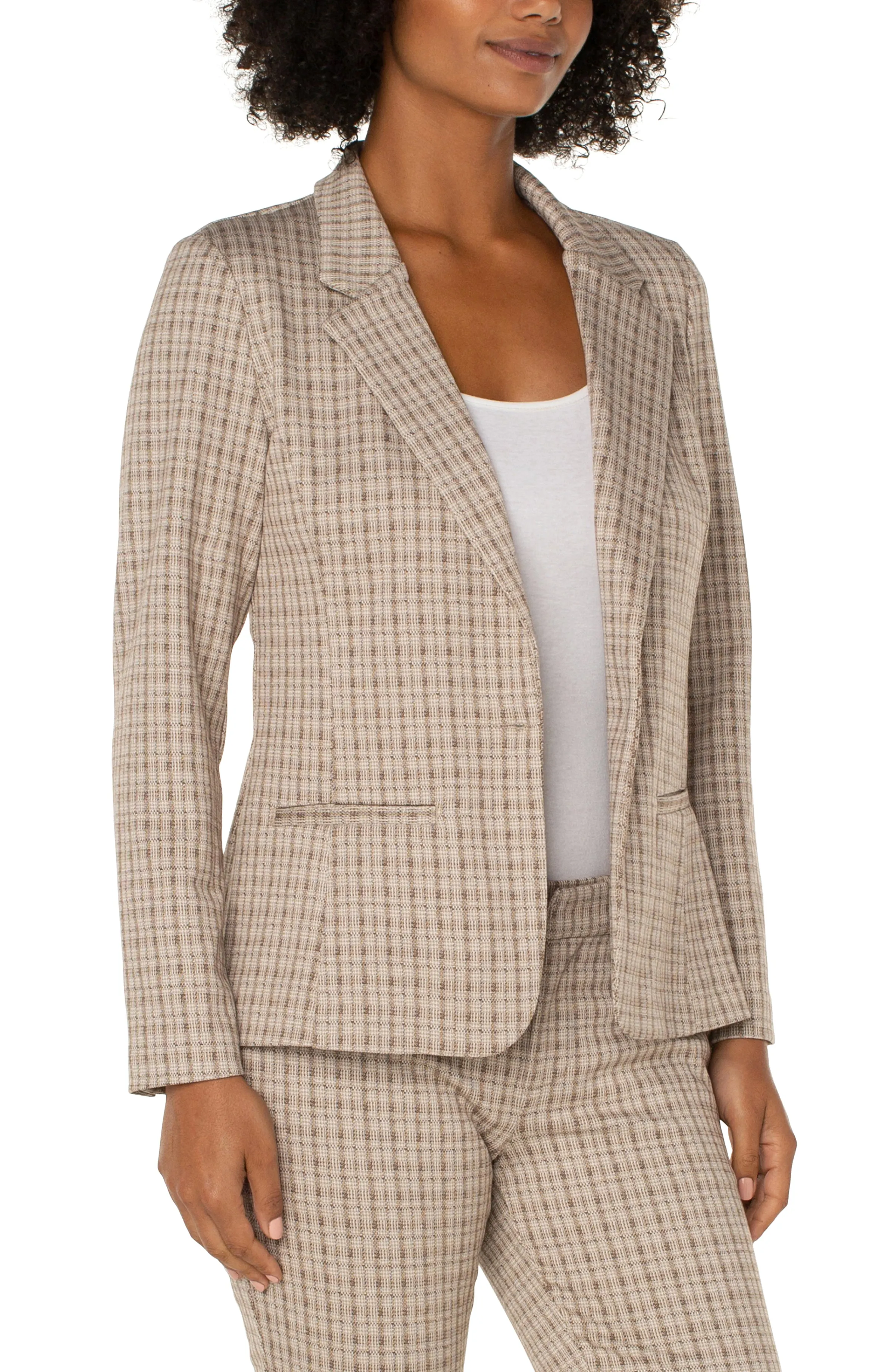 Liverpool Fitted Blazer (cappuccino plaid)