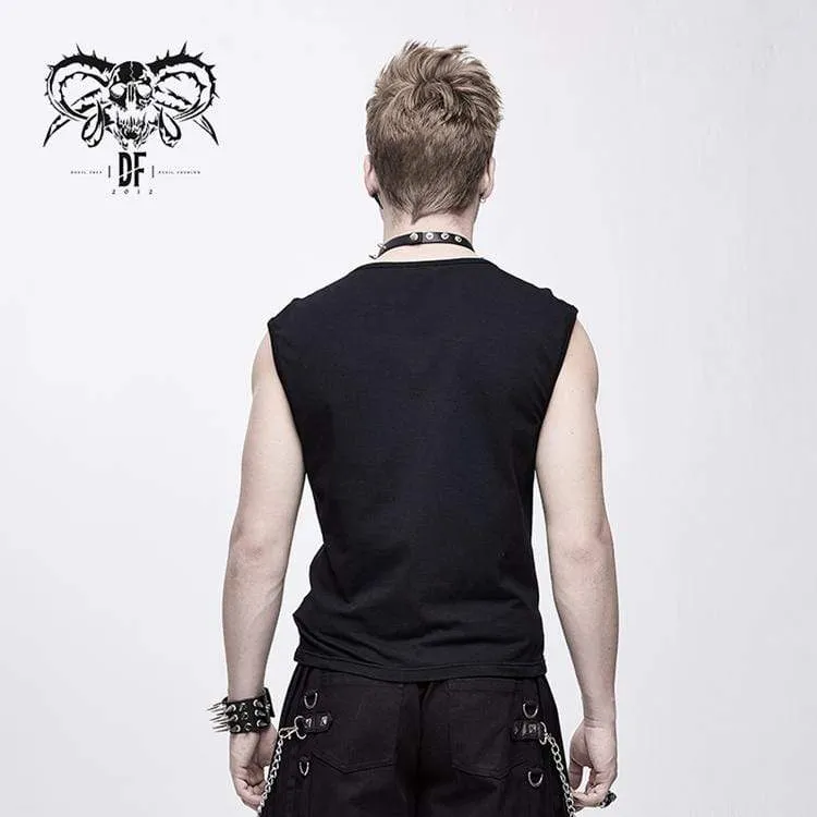 Men's Goth Lacing Mesh Vest