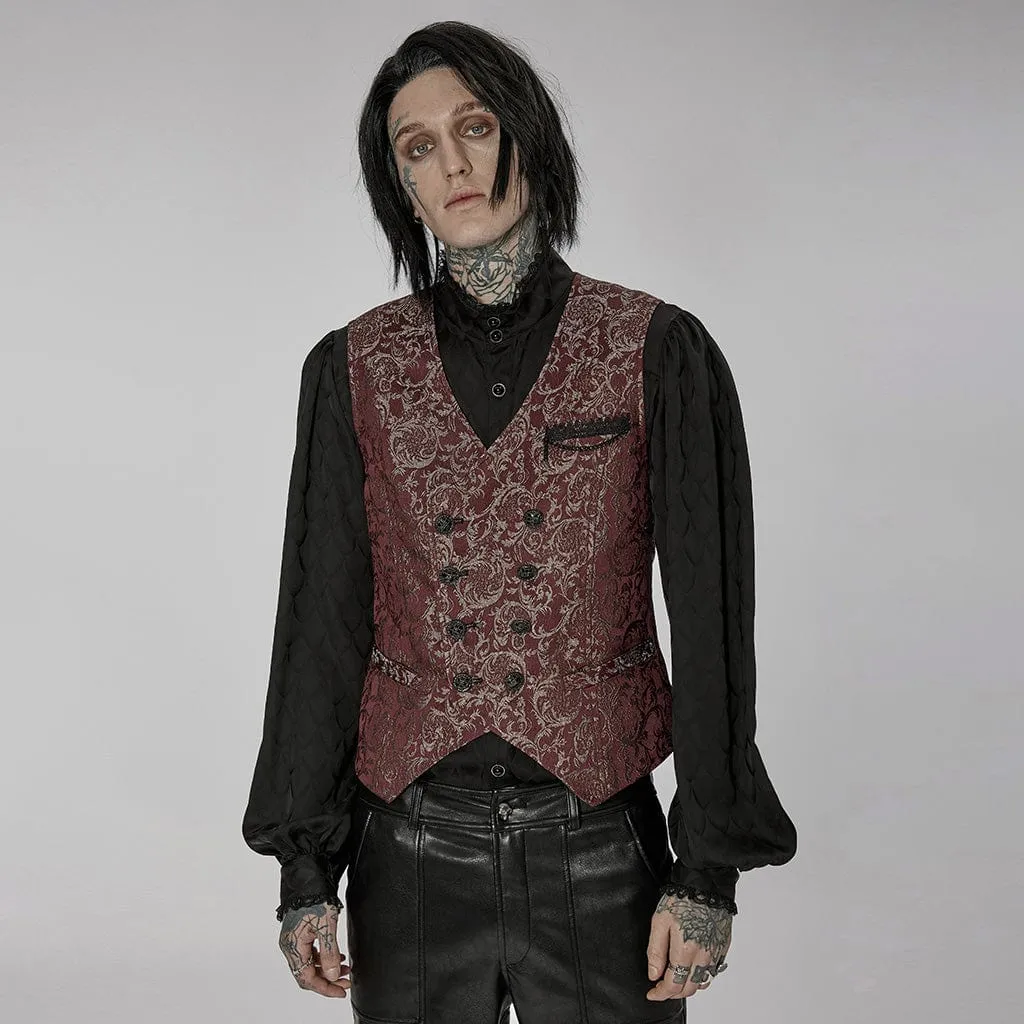 Men's Gothic Floral Printed Split Vest