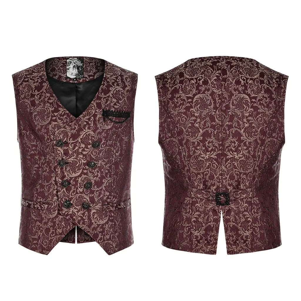 Men's Gothic Floral Printed Split Vest