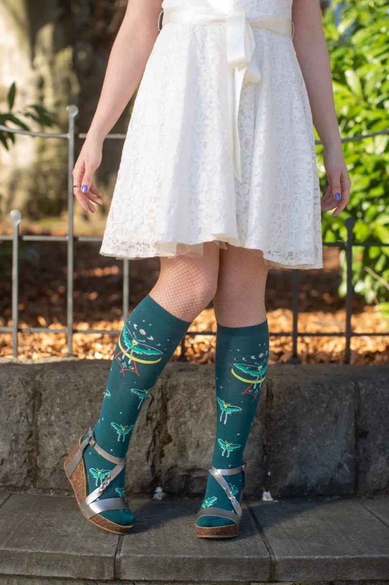 Mystic Moth Glow in the Dark Knee High