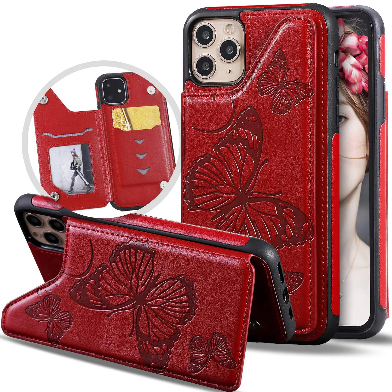 New Luxury Embossing Wallet Cover For iPhone 11Pro Max-Fast Delivery