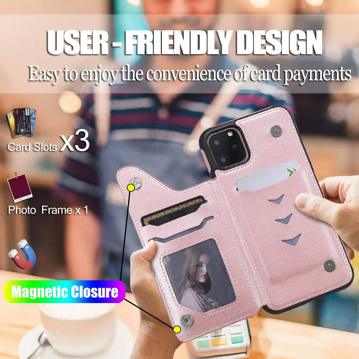 New Luxury Embossing Wallet Cover For iPhone 11Pro Max-Fast Delivery