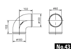 NO.43 CAST ALUMINUM ELBOW 90DEG 100MM - (12400043)