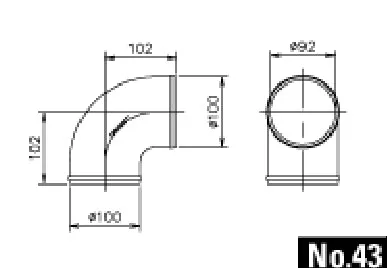 NO.43 CAST ALUMINUM ELBOW 90DEG 100MM - (12400043)