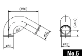 NO.6 CAST ALUMINUM ELBOW 120DEG 30R 50MM - (12400006)