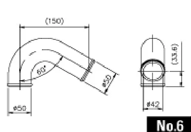 NO.6 CAST ALUMINUM ELBOW 120DEG 30R 50MM - (12400006)