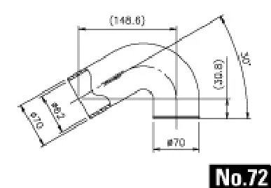 NO.72 CAST ALUMINUM ELBOW 70DEG 30R 120MM - (12400072)