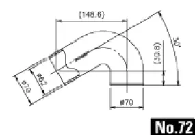 NO.72 CAST ALUMINUM ELBOW 70DEG 30R 120MM - (12400072)