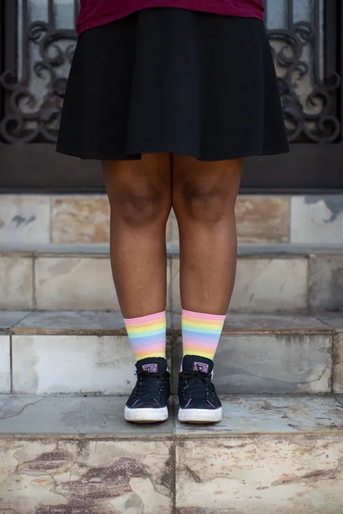 Pastel Rainbow Striped Crew