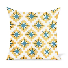 Peter Dunham Textiles Starburst in Yellow/Blue Pillow