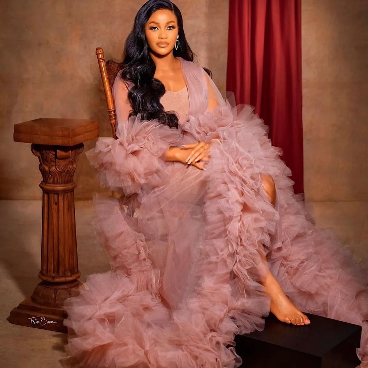 Rose Pink Tulle Robe