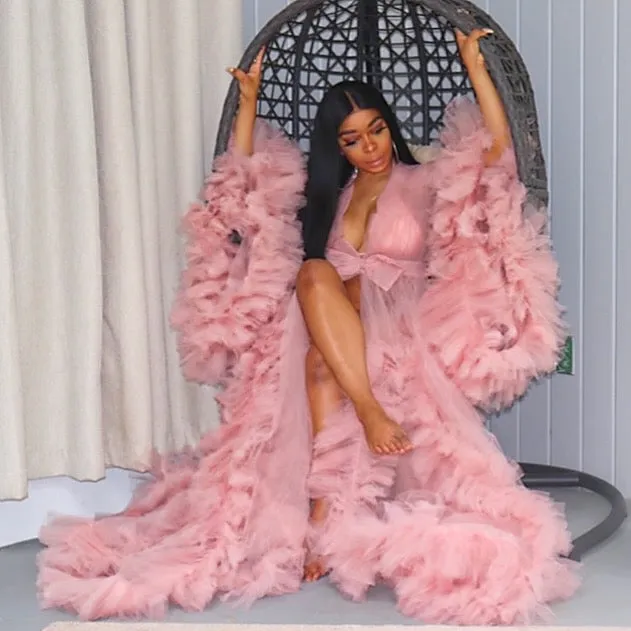 Rose Pink Tulle Robe