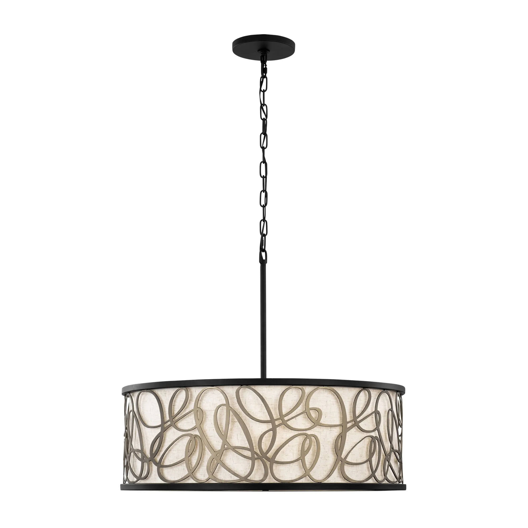 Scribble 381P06MBAR 6-Light Pendant Light - Matte Black/Artifact