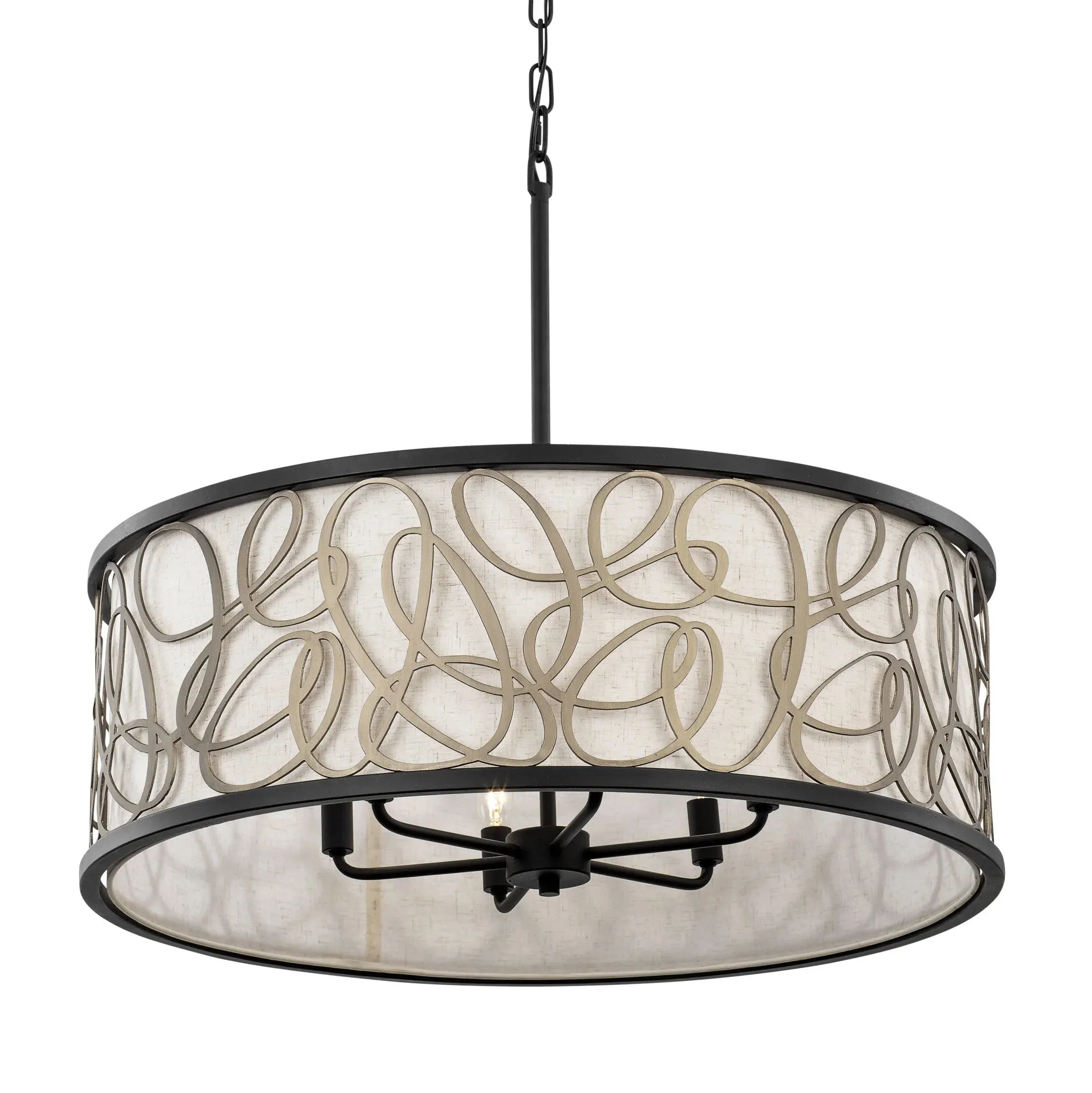 Scribble 381P06MBAR 6-Light Pendant Light - Matte Black/Artifact