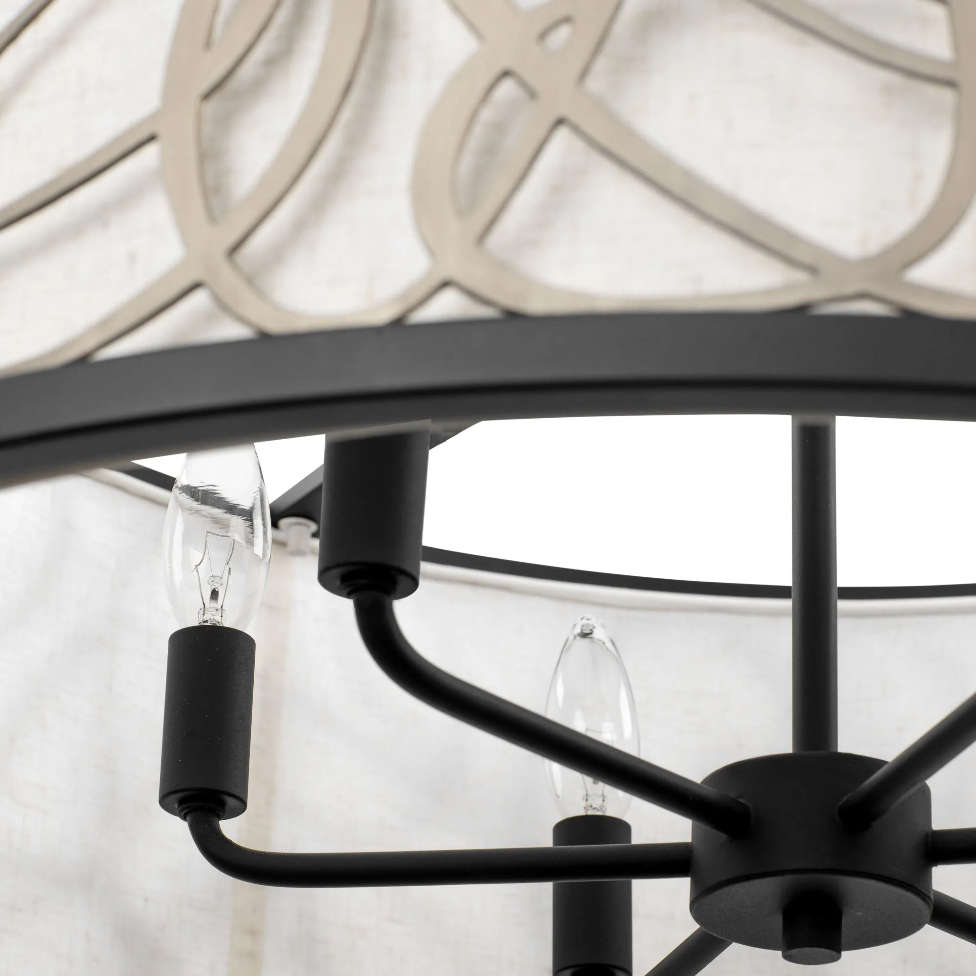 Scribble 381P06MBAR 6-Light Pendant Light - Matte Black/Artifact