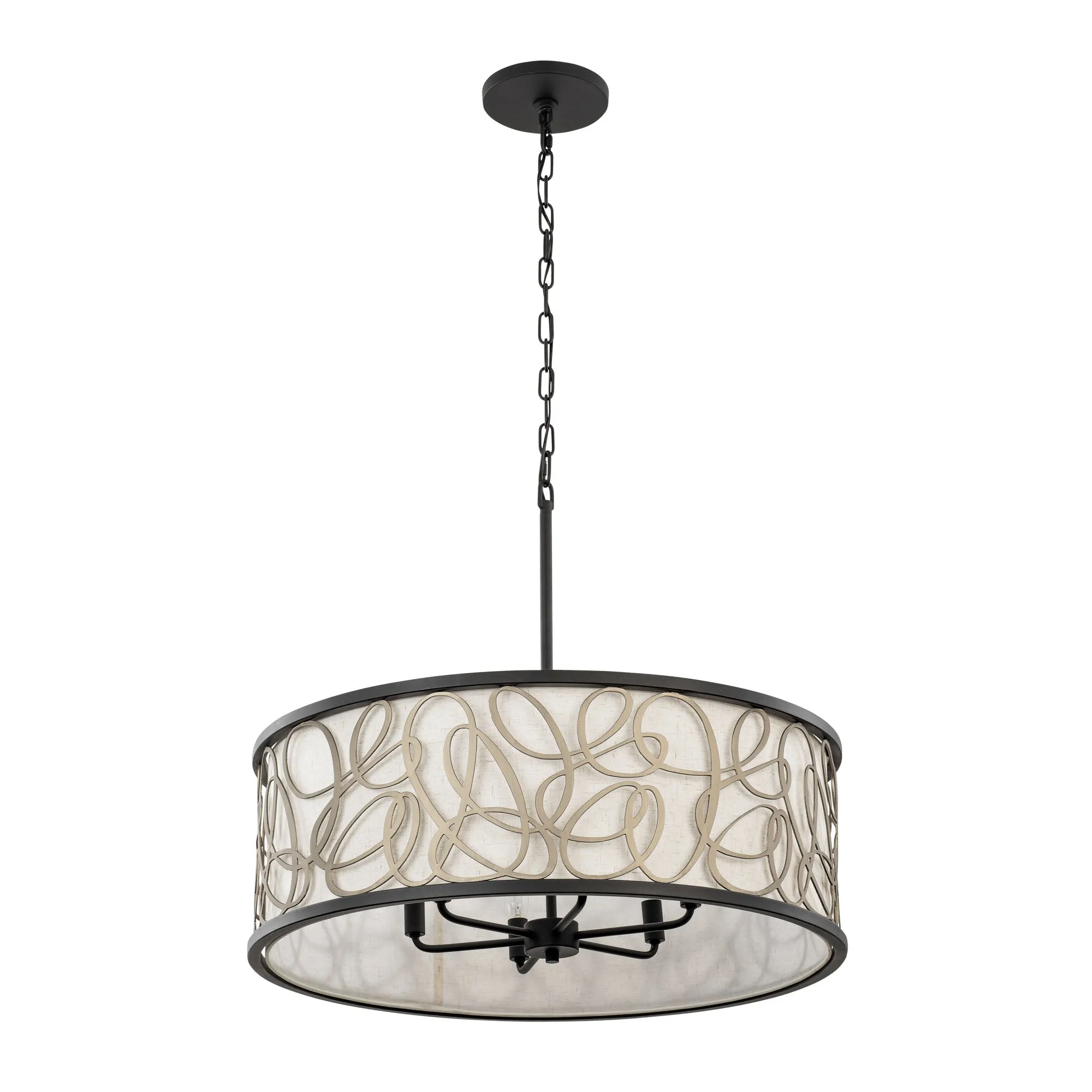 Scribble 381P06MBAR 6-Light Pendant Light - Matte Black/Artifact