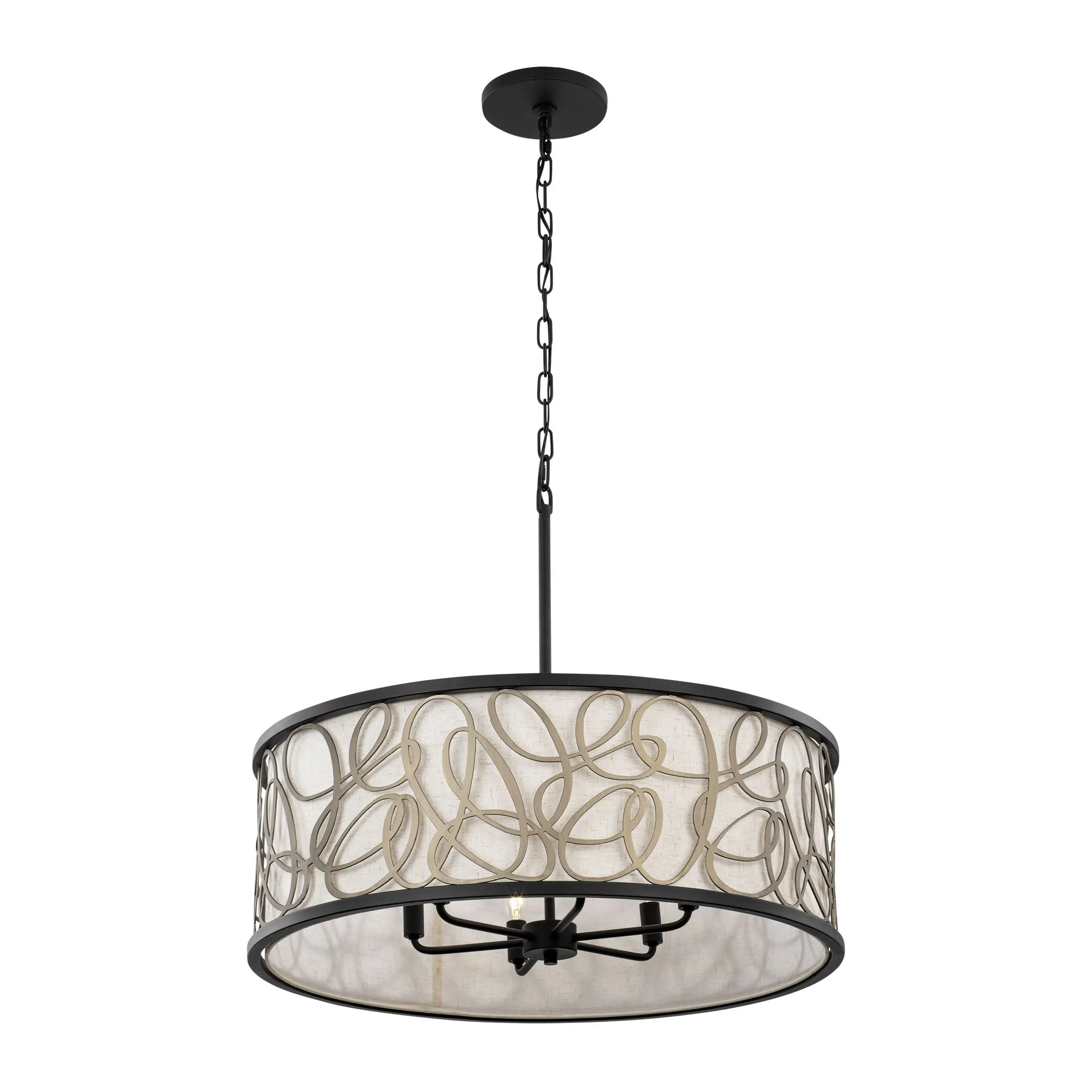 Scribble 381P06MBAR 6-Light Pendant Light - Matte Black/Artifact