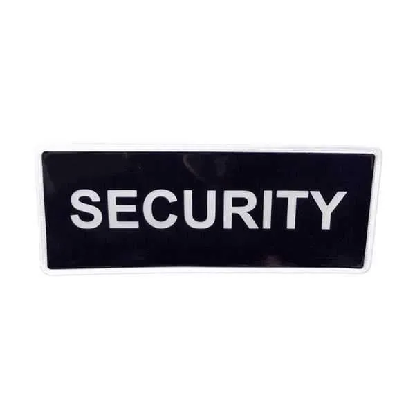 Security Badge Large Black Velcro