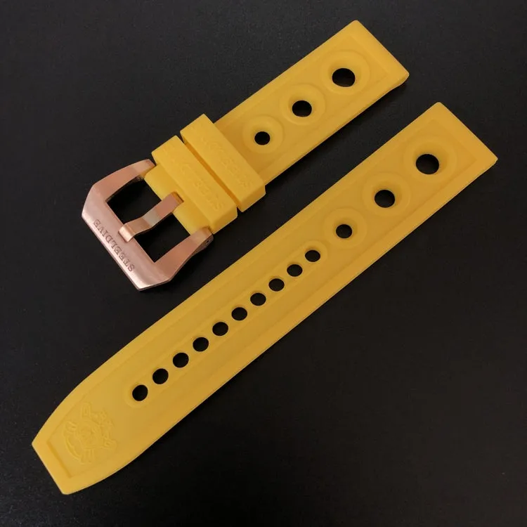 Steeldive Rubber Watch Strap with Cusn8 Bronze Buckle