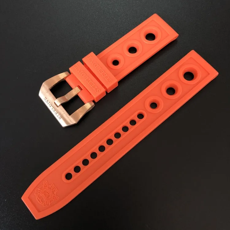 Steeldive Rubber Watch Strap with Cusn8 Bronze Buckle