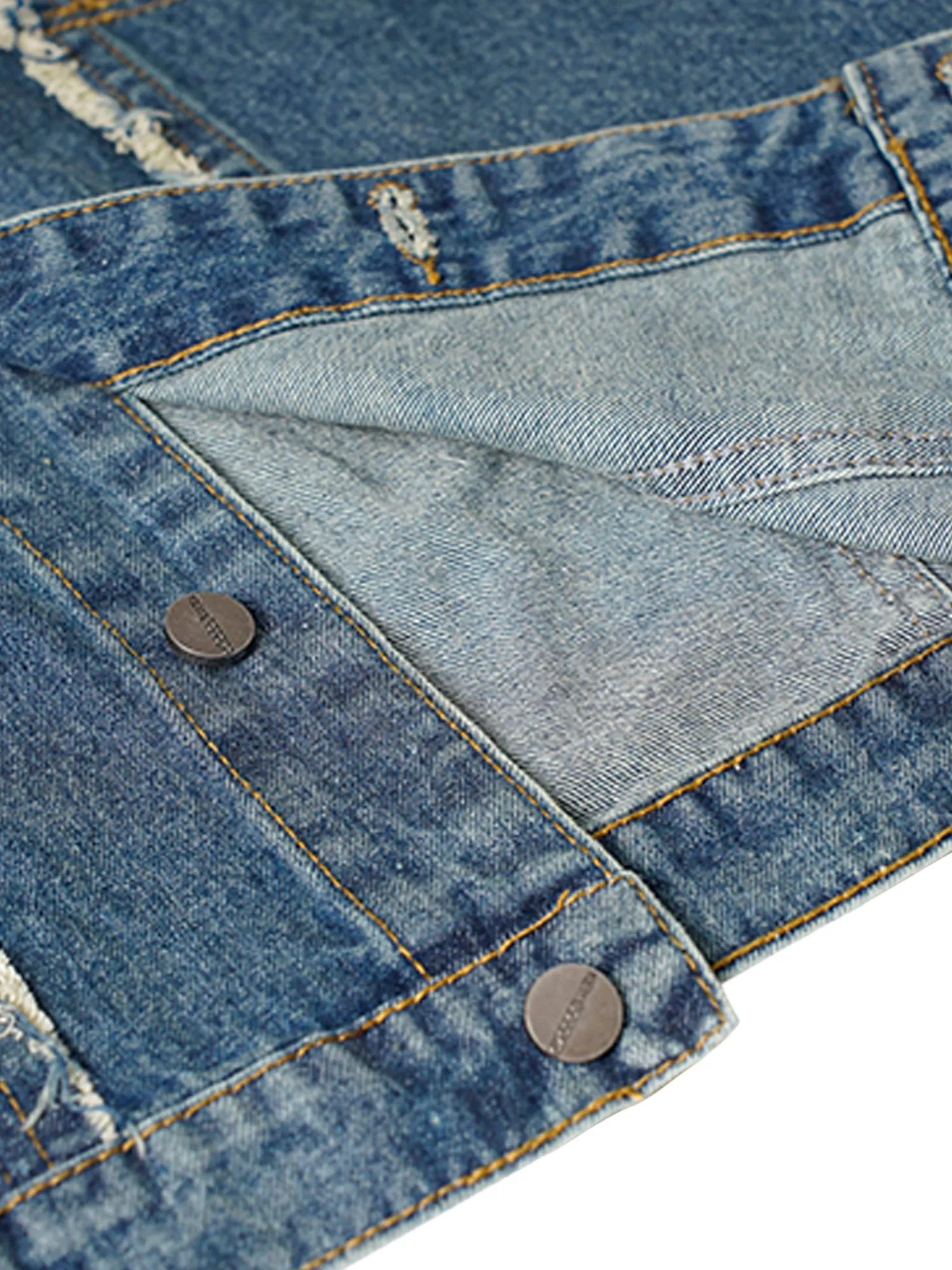 Thesupermade High Street Washed Raw Edge Denim Vest