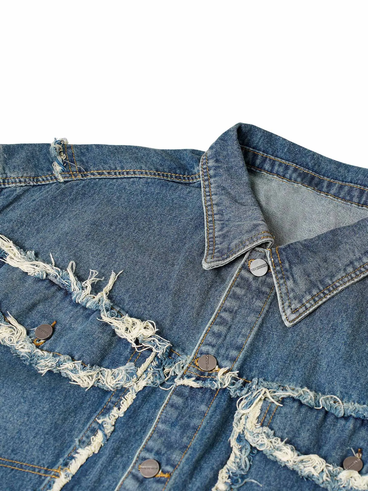 Thesupermade High Street Washed Raw Edge Denim Vest